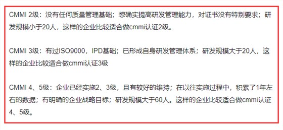 cmmi的五個級別到底是什么？做cmmi認證怎么選級別？有標準嗎？