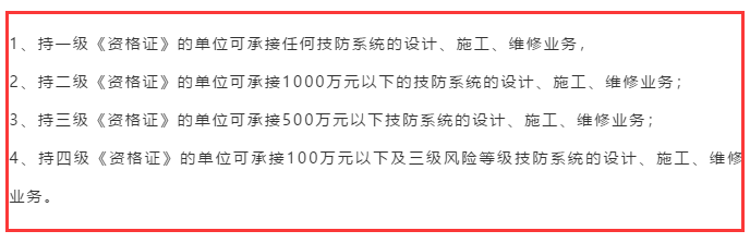只持有安防資質(zhì)四級證書，可以承接1000萬的安防項(xiàng)目嗎？